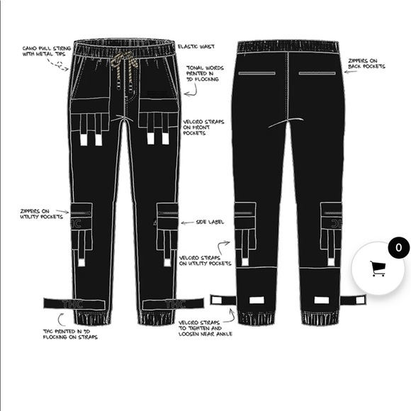 Track // Joggers Pants by The HideOutClothing // black Multi pocket Button Ankle - Picture 2 of 11